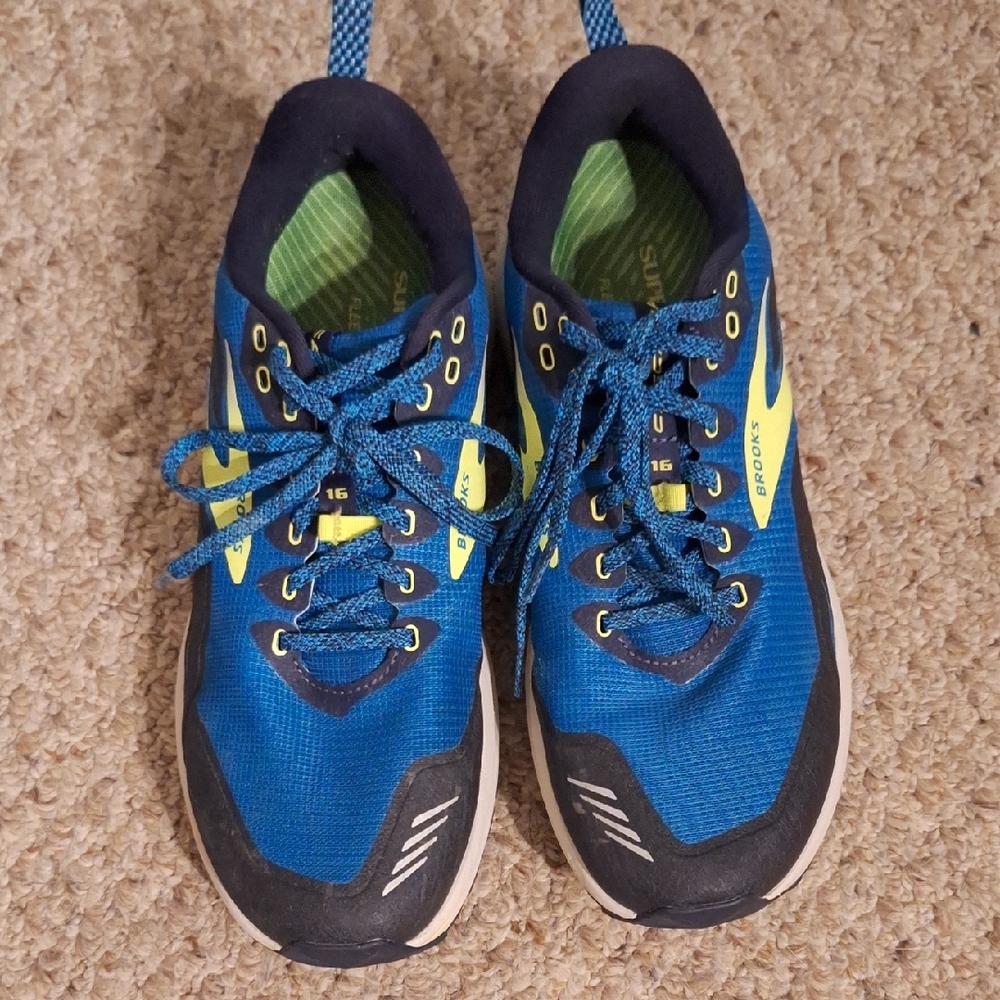 Brooks Vibrant Blue and Neon Yellow Sneakers